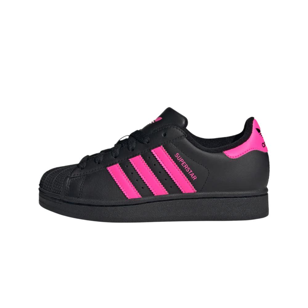 adidas Superstar 2 J Core Black Lucid Pink Kids Sneakers JQ0284
