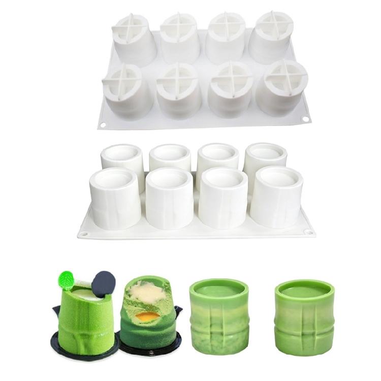 Easy Releases 8 Hole Bamboos Shape Silicone Molds Suitable For Mousse Cake Chocolate And DIY Baking Craft Projects