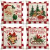 Red Santa Claus Warm Atmosphere Christmas Pillowcase Home Decoration Sofa Cushion Bedroom Pillowcase