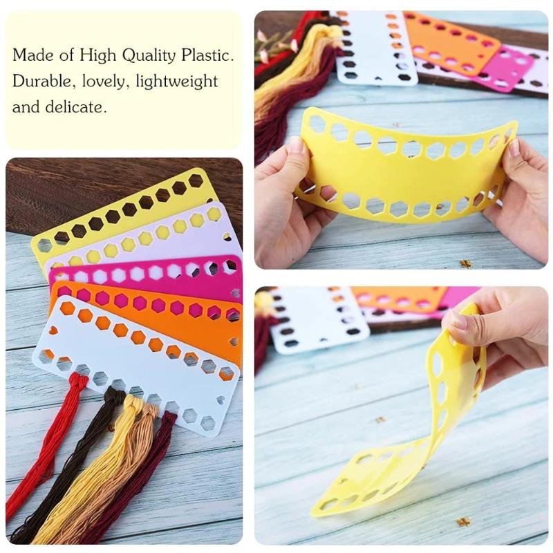 10 Pcs Cross Stitch String Hole Thread Board Embroidery Threading Board Embroidery Entanglement Thread Board Plastic