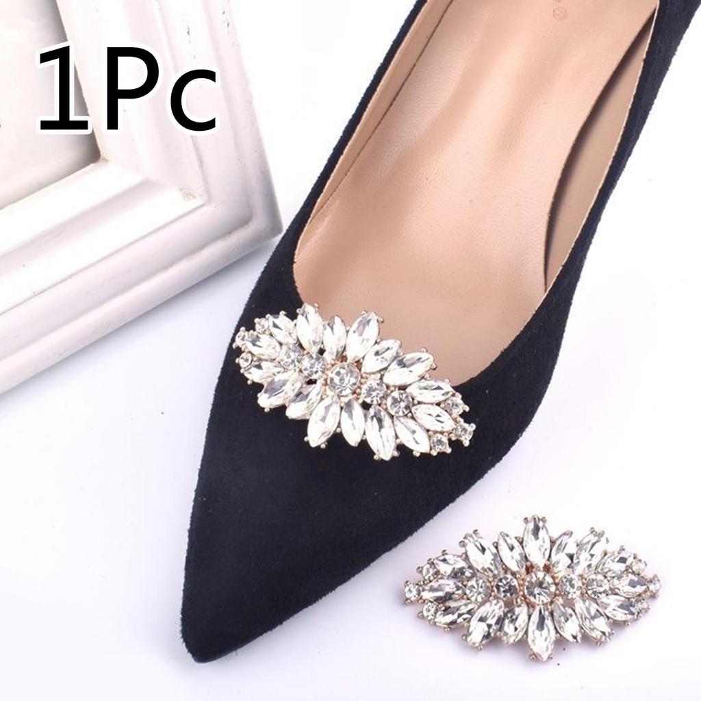 2Pcs/set Charm Buckle Wedding Bride Shoe Accessories Rhinestone Shoe Clip Square Bow Shoe Decorations Shiny Decorative Clips