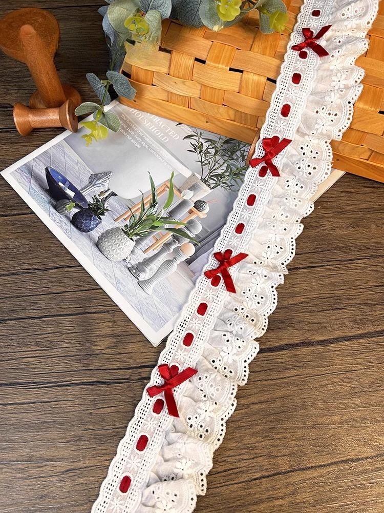 Бант Кружево Тканое Кружево Плиссированное Свадебное Платье Подол Юбка Занавес Воротник Лолита Кукла Кружевные Аксессуары Width 7cm