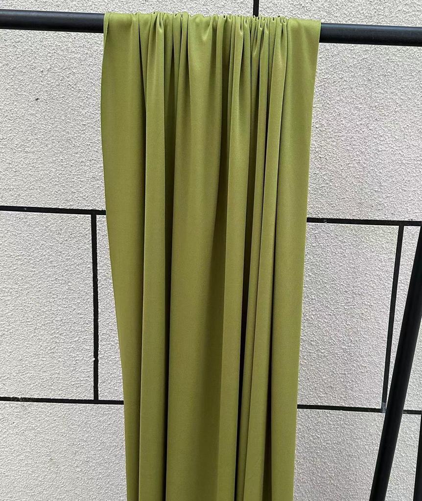 Green Stretch Milk Silk Fabric for Wedding and Hotel Drapes