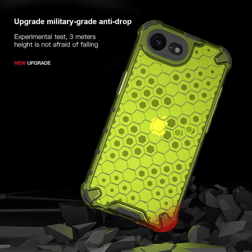 KEYSION Shockproof Armor Case for iPhone 16e Soft Silicone+PC Transparent Honeycomb Phone Back Cover for iPhone 16e 2025