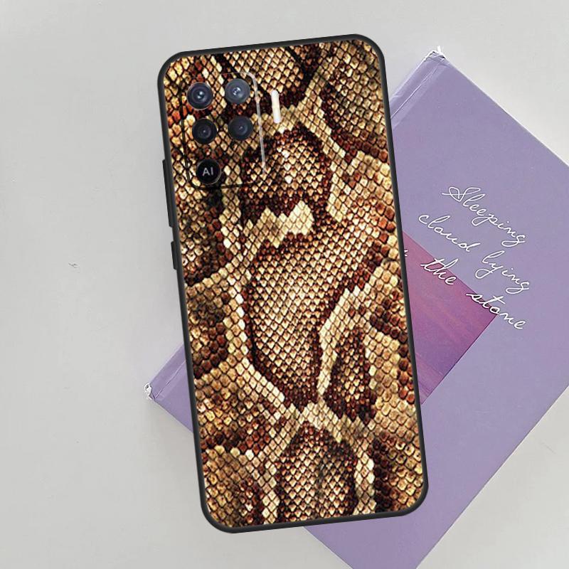 

Snake Skin Phone Case For Oppo A96 A76 A16 A74 A53 A54 A94 A15 A17 A52 A72 A57S A58 A78 A98 A79 Cover OPPO A54 5G