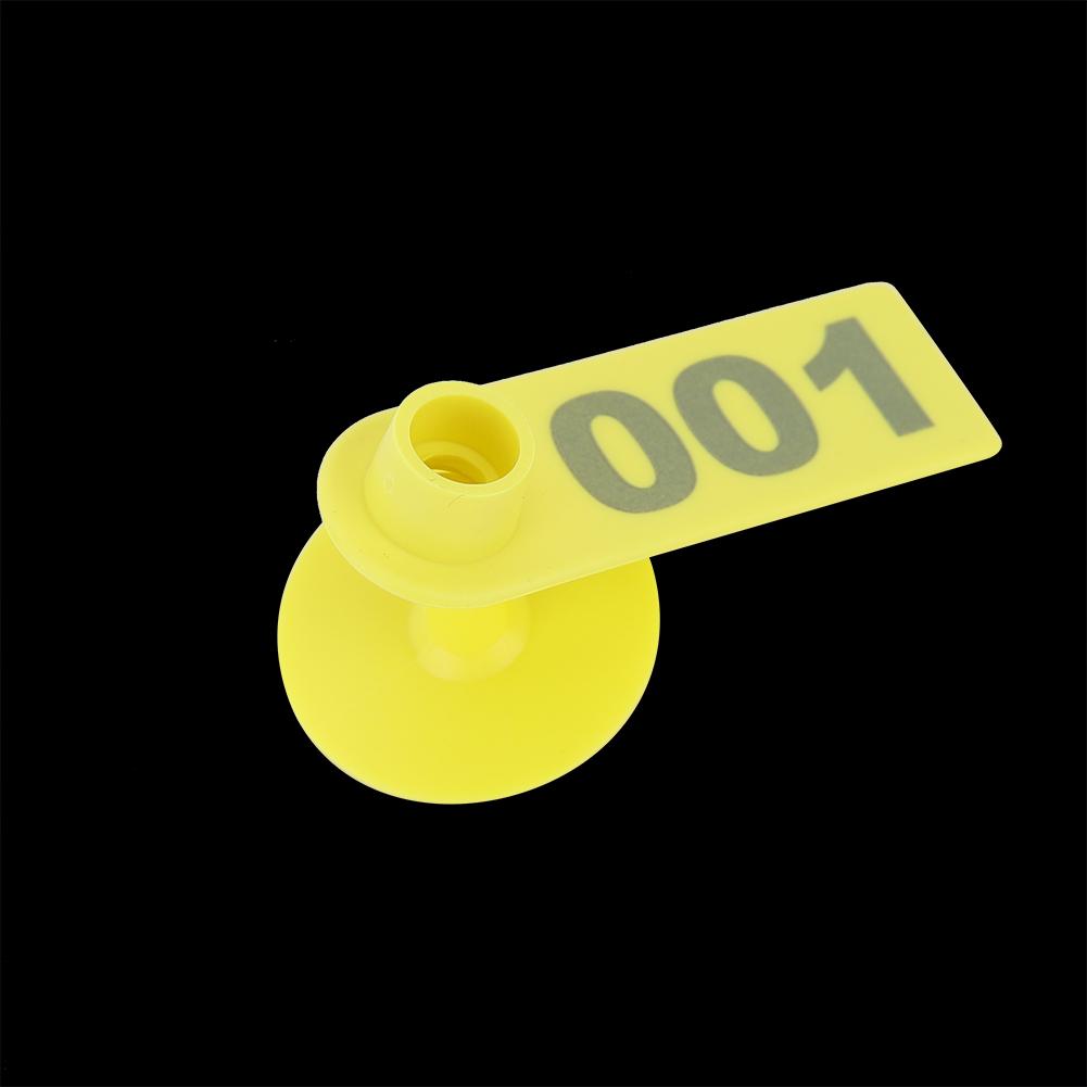 1 100 Number Plastic Livestock Ear Tag Animal Tag for Goat Sheep Pig (Yellow)
