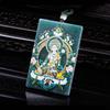 Exquisite High-Ice Grade A Natural Jade Pendant - White Tara Blue Water Design