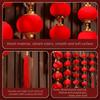 Fu Character Red Ball Lantern String Chinese Style Door Lantern Pendant  For Home Decor