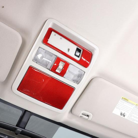 Red Carbon Fiber Front Reading Lamp Light Panel Sticker For Nissan Titan 2016-23