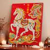 Faux Pearl Painting Kit Horse Pattern DIY 3D Beaded Art Craft with Glossy Faux