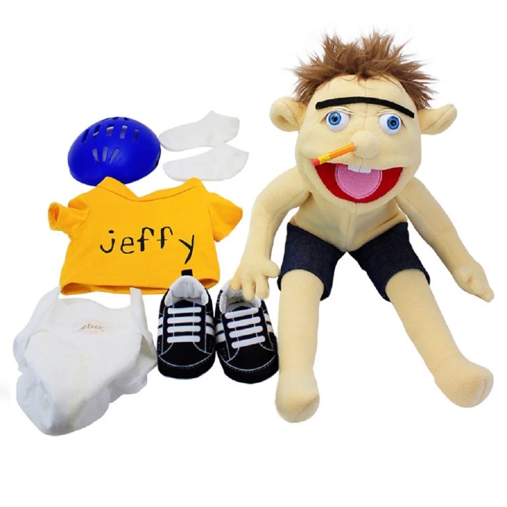 60cm Großer Jeffy Boy Handpuppe Plüschtiere Abnehmbar Kinder Weiche Puppe Talkshow Party Requisiten Marionette Stoffpuppe Für Kinder Geschenk
