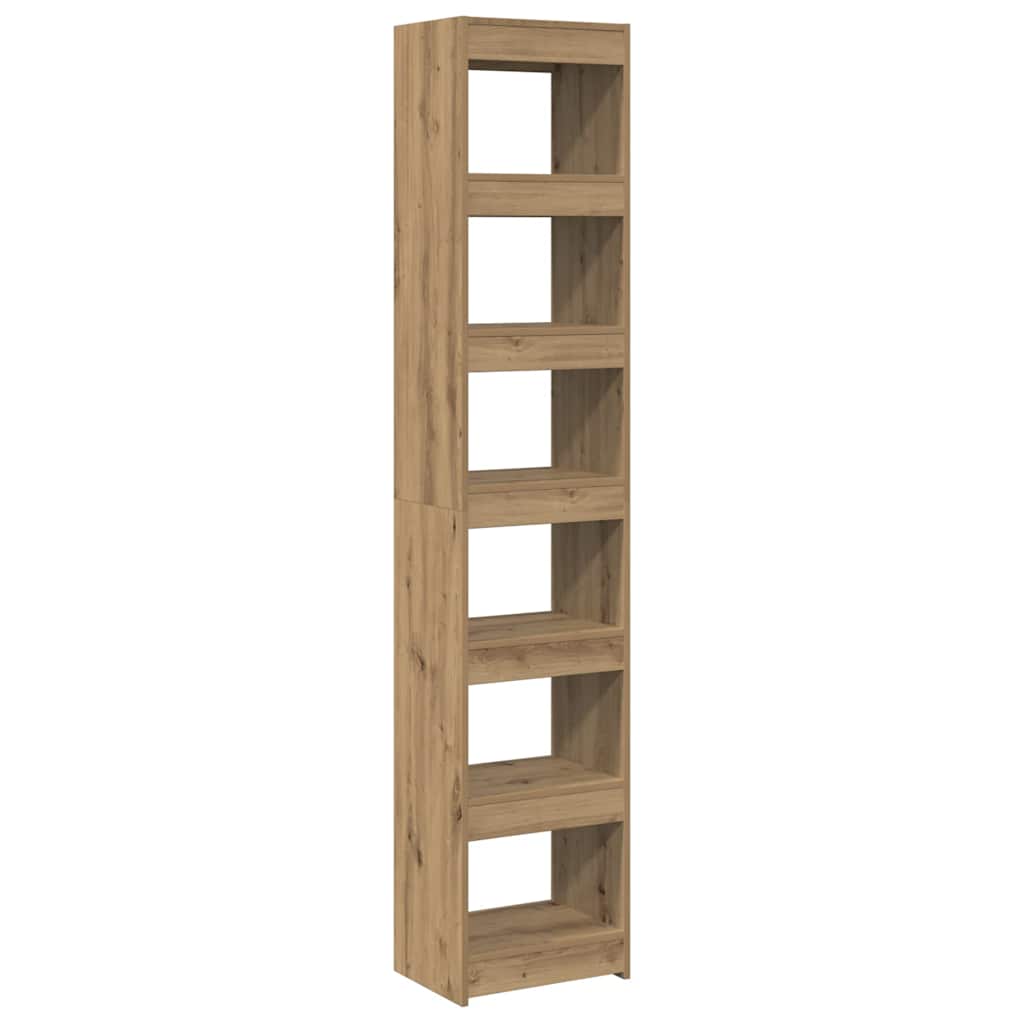 Bookshelf Room Divider Artisan Oak 40 X 30 X 198 Cm