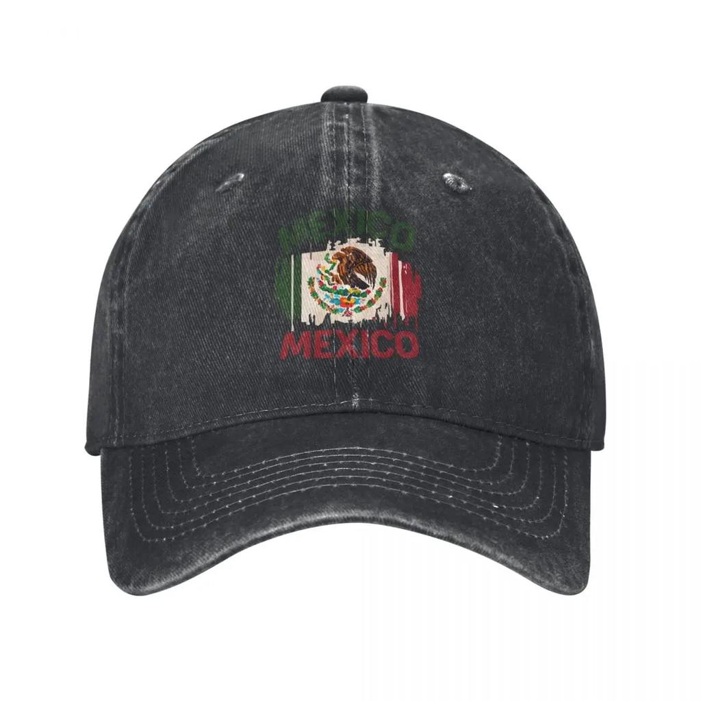 Mexican Flag Comfortable Fit Demin Trucker Hat Lightweight Hats Woman Baseball Cap For Men