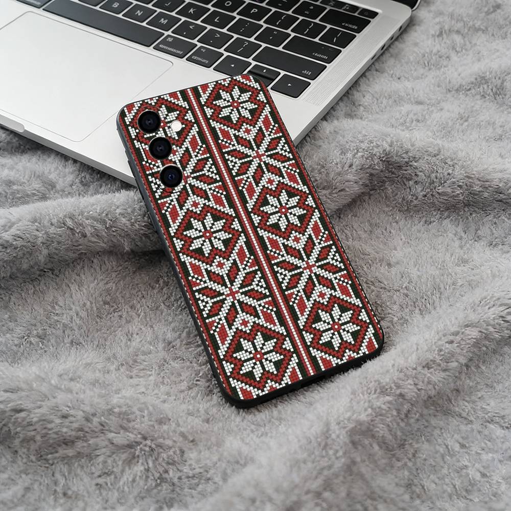 Custodia per Telefono Keffiyeh Palestinese Per Samsung Galaxy A73,A71 A72,A70,A53,A52,A51,Copertura Nera in Morbido Silicone