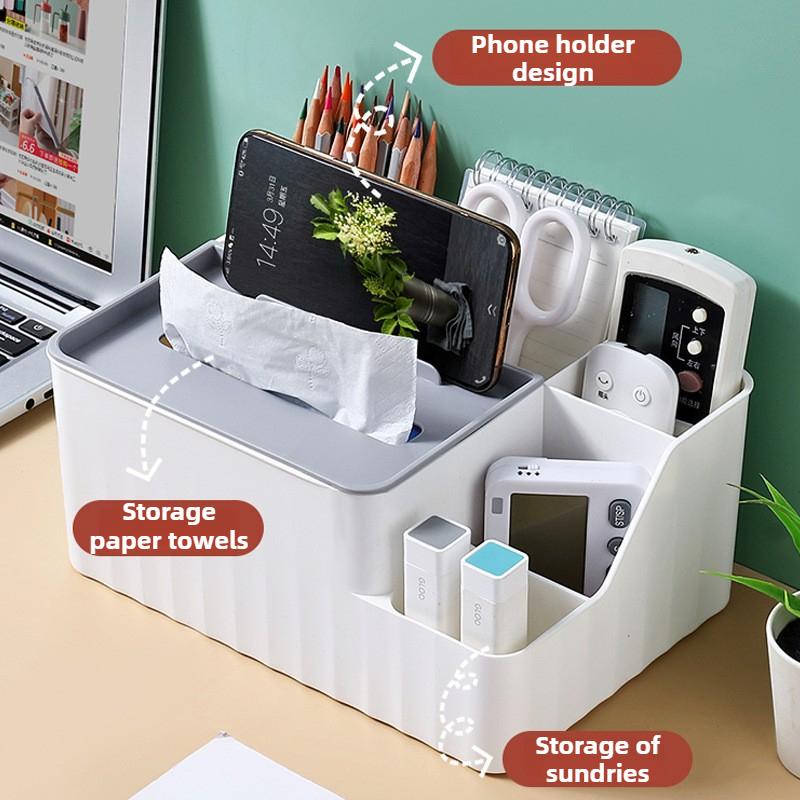 Desktop Tissue Box, Household Paper Box, Living Room, Dining Room, Coffee Table, Multifunctional Remote Control Storage Box