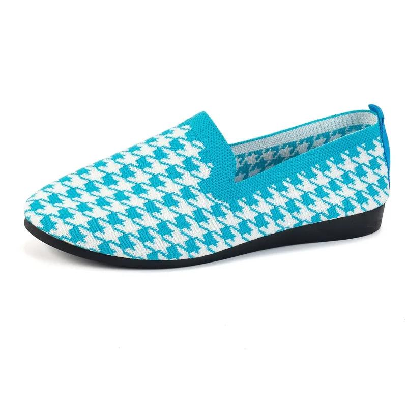 

Большие размеры, плоский носок, мягкая подошва, повседневные одинарные туфли в сетку, удобные туфли большого размера на плоской подошве для женщин 36 небесно-голубой
