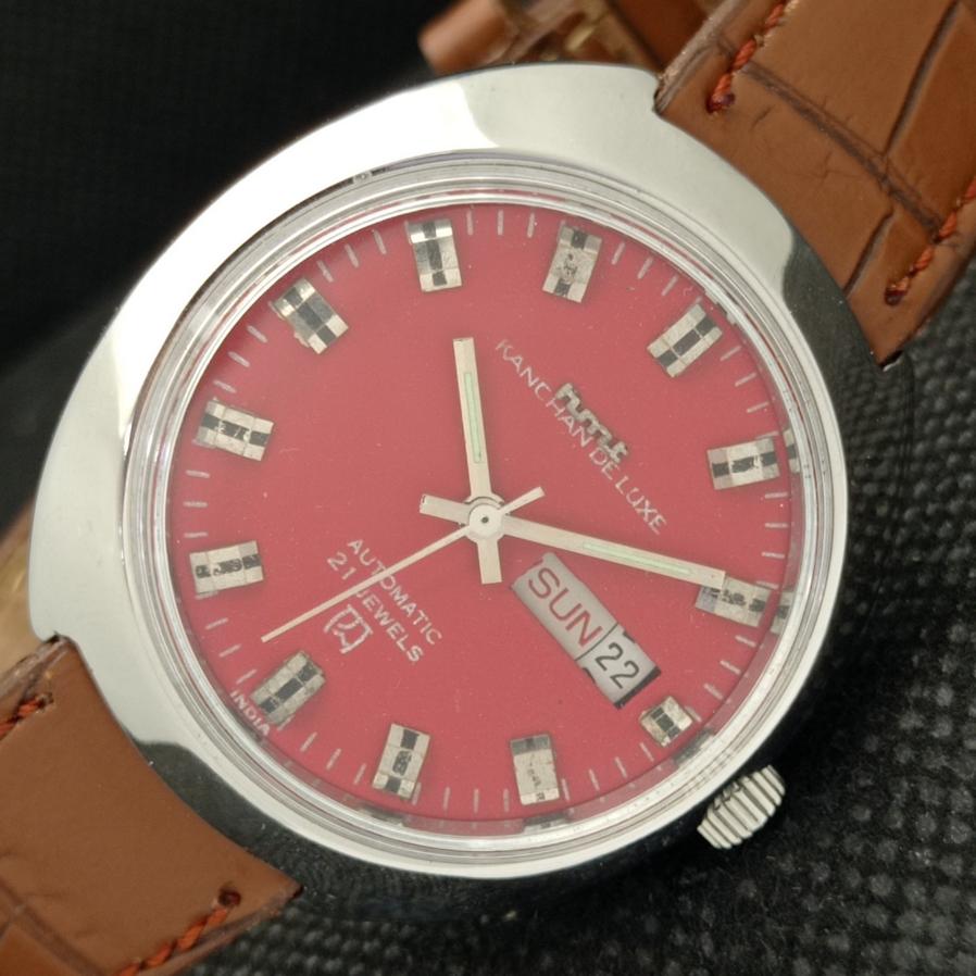 

Б/У подлинные HMT KANCHAN DELUXE 6501 автоматические мужские старые красные часы a425147-1 R1025-a425147