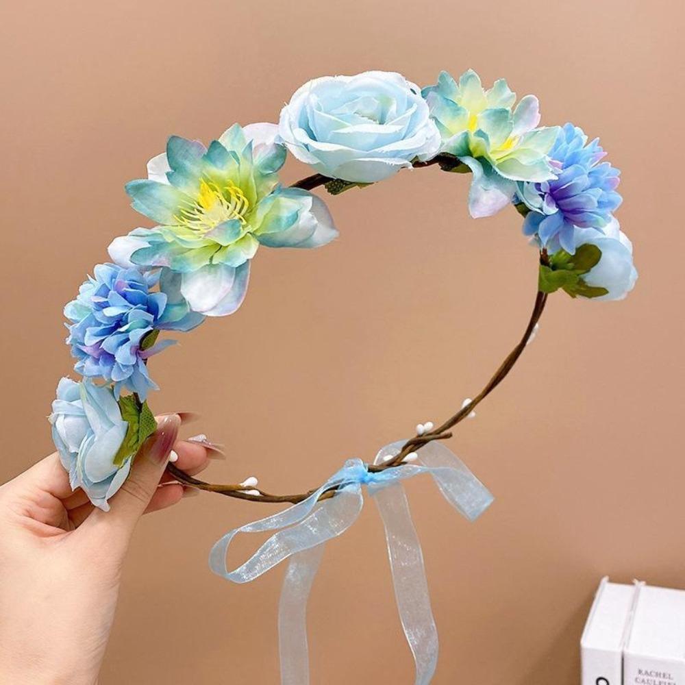 Simulation Flower Bride Garland Thai Flower Headband Elegant Wedding Headwear Bride Headwear