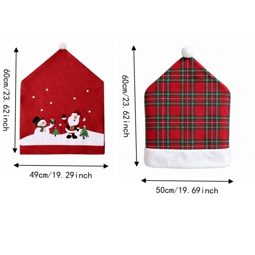 Santa Claus Chair Protective Slipcover Stripe Grid Stool Cover Christmas Chair Cover Xmas Party