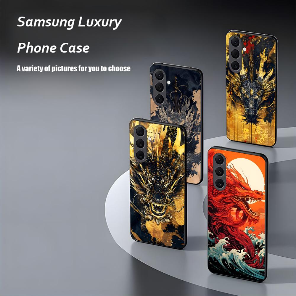 Japanese Dragon Popular Art Phone Case For Samsung Galaxy S26 S25 S24 S23 S22 S21 Plus Ultra Note20 Soft Black