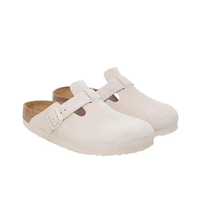 Birkenstock Leather Comfort Versatile Closed Toe Clogs Unisex Off-White 1027693 39