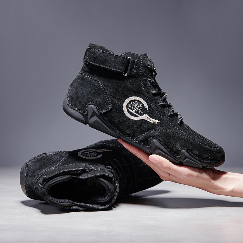 New Men's Ankle Boots Outdoor Lightweight Casual Short Boots Work Autumn and Winter Plush Snow Boots 2024 High Top Sports Shoes