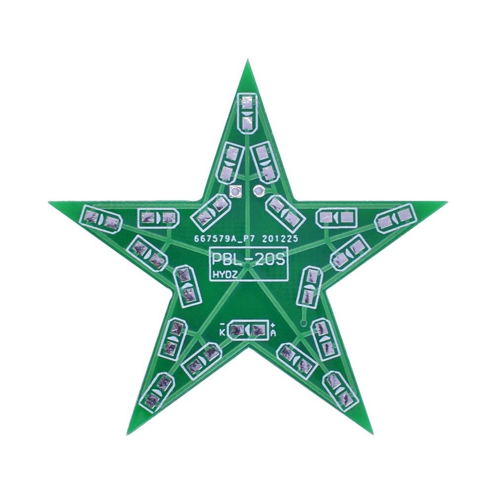 Studenten trainieren DIY Kit Fünfzackiger Stern Atemlicht Farbverlauf LED-Licht für Weihnachtslöttraining Rot Grün Blau