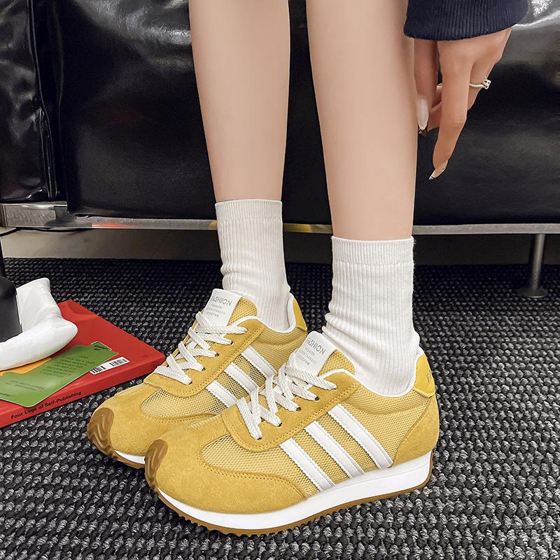 

Женские сетчатые дышащие кроссовки на толстой подошве, новые универсальные ретро, тонкие, для спорта и отдыха, весна-лето 40 жёлтый