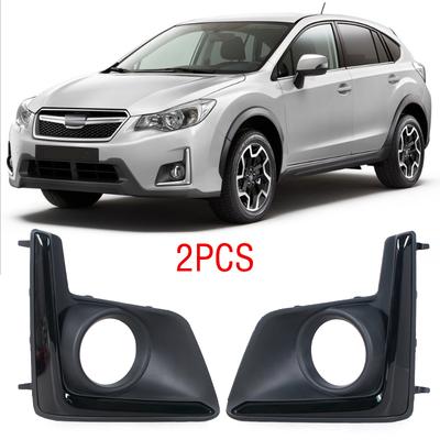 2PCS Car Front Bumper Fog Lamp Light Frame Cover Foglight Foglamp Trim Cap Hood Lid Bezel For Subaru Crosstrek XV 2016