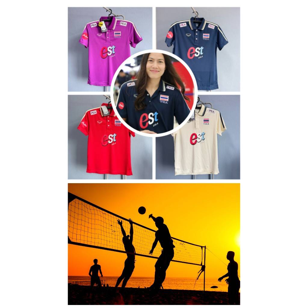 Camisa Polo da Seleção Tailandesa de Vôlei 2024 Retro Vintage Estampa 3D Camisa de Secagem Rápida Camiseta Proteção UV Manga Curta Unissex Homens Mulheres Uniforme