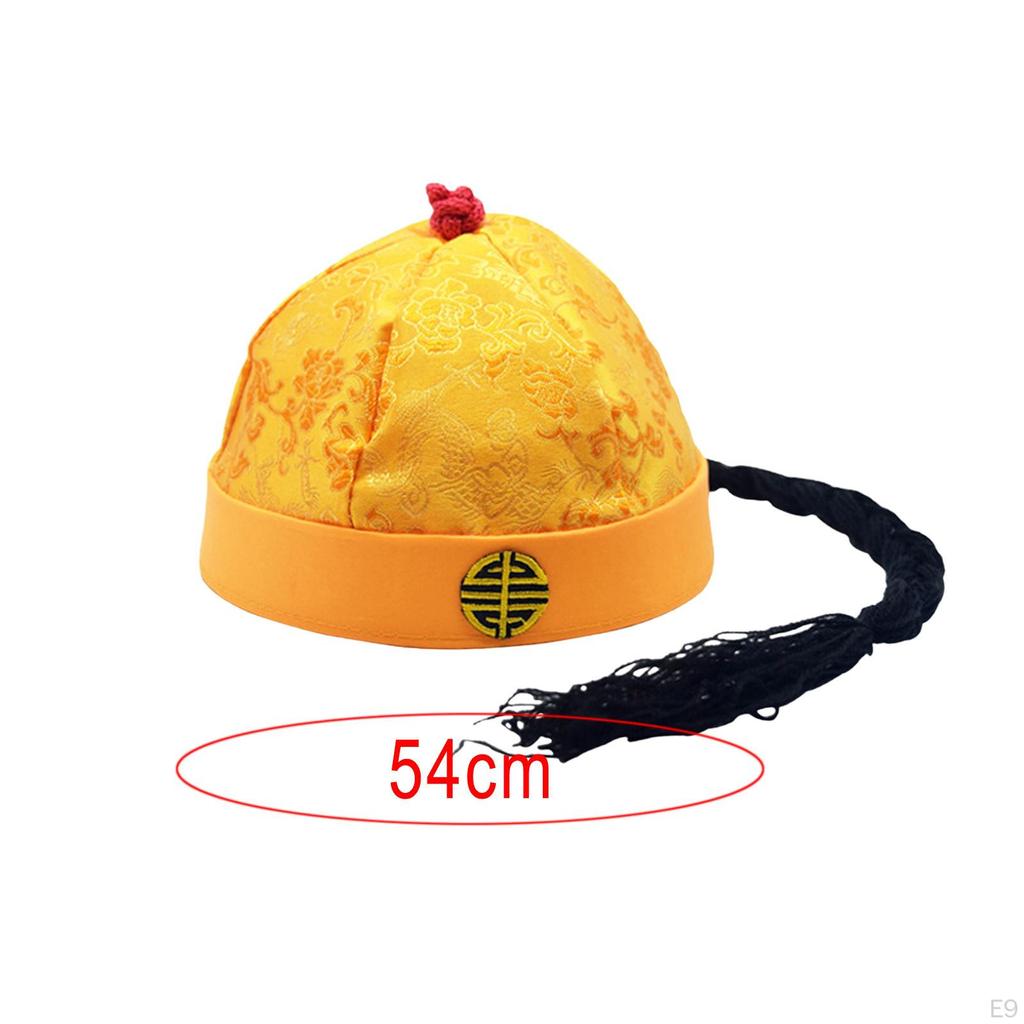 Chinesischer orientalischer Hut, Kronprinz, Mandarin, asiatischer Qing-Kaiser, Vermieter für Party