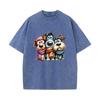SX-73 MINISO 2026 Summer Vintage Wash  Printed Pure Cotton Shoulder Style Men's and Women's Round Neck Short Sleeved Couple T-shirt