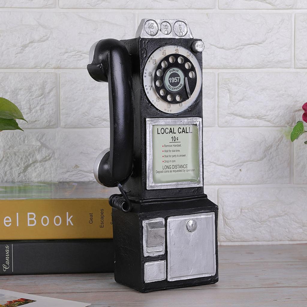 Retro European Style Telephone Model Decor Home Resin Craft Window Photography Props Decoration