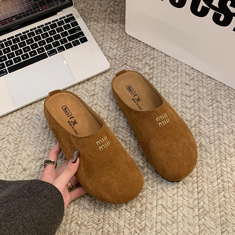 Женские ретро-тапочки Birkenstock из матовой кожи веснаосень 2025 г удобные повседневные полутапочки Mango 35 верблюд 2097₽