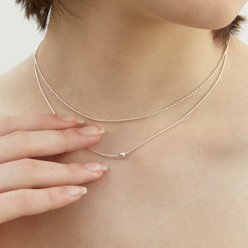 LUNNE Silver 925 Mini Egg Ball Necklace #LSN54