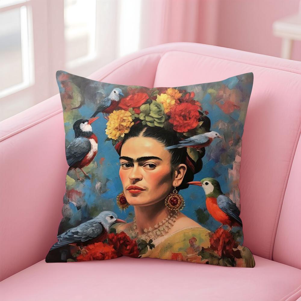 Frida Kahlo Painting Art Cushion Cover Comfortable Reversible Pillow Cover Ideal For Car Sofa Bedroom & Beyond