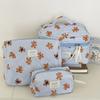 Cross-border Bow Bear Cosmetic Bag, High-value Cartoon Large-capacity Toilet Bag, Cute Student Portable Toilet Bag.