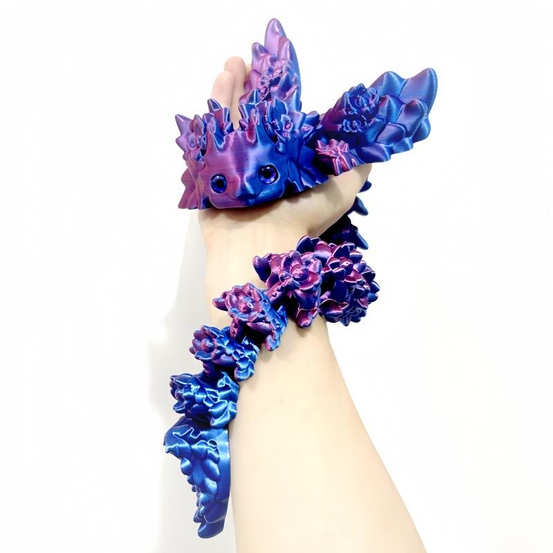 3D Print Toy Salamander Dragon Desktop Ornament Animals Home Office Crafts Christmas Gift