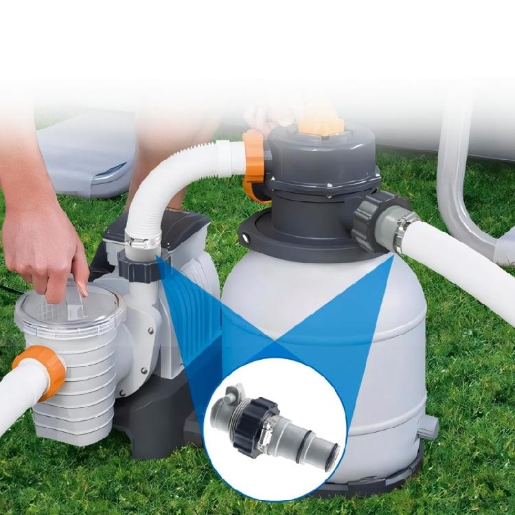 Pool Hose Reducers 1.5inch To 1.25inch Threaded Adapters with Clamps Washers Suitable for Above Ground Pool Pump Hoses