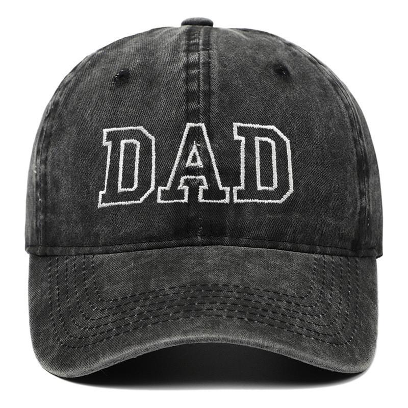 Dad Mom Retro Embroidered Dad Mom Baseball Cap With Sunshade For Summer Wear Black