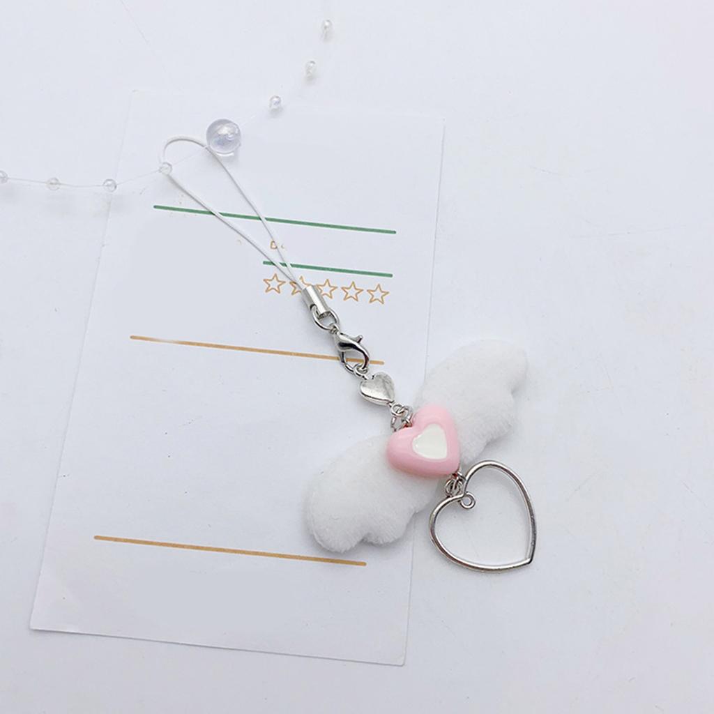 Angel Wing Phone Pendant Charming Phone Jewelry Durable Heart Phone Chain Acrylic Material Bag Pendant for Daily Party