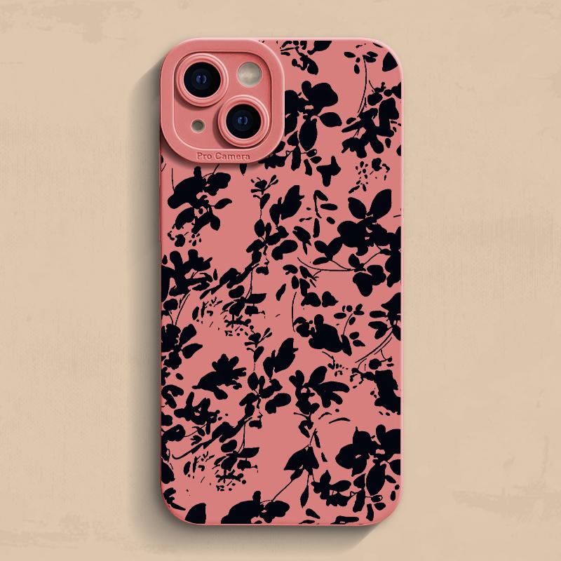 Vintage Sketch floral Phone Case For iPhone 16 Pro 15 14 11 12 13 Pro Max X XS XR 7 8 15 16 Plus Shock-proof Silicone Soft Cover