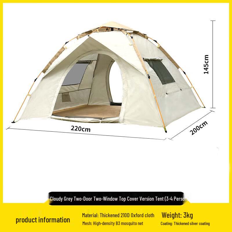 Yuzhan 3-4 Person Quick Open Camping Tent 3-4 Person