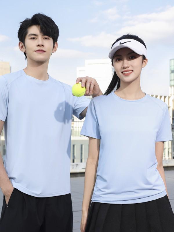 Disante Sports Quick-Dry Ice Silk Round Neck Custom T-Shirt - Short Sleeve for Group Activities and Running