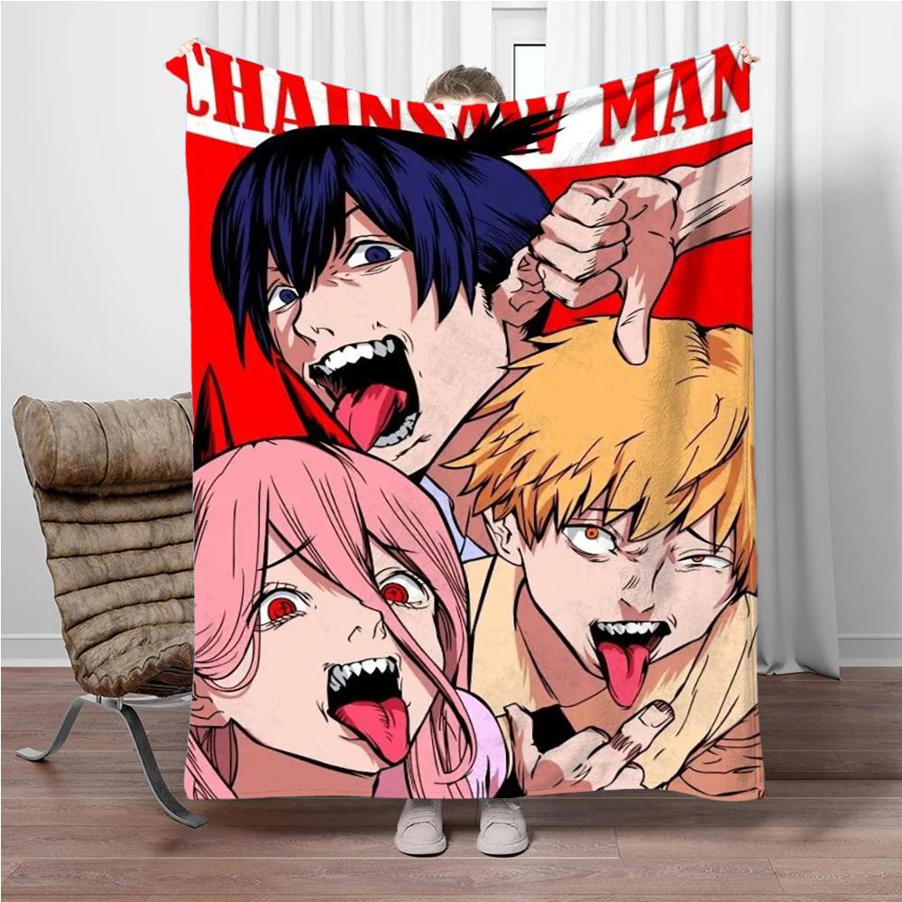 Japanese Anime Manga Denji Chainsaw-Man Children Warm Soft Blankets for Sofa Bed Cover Blanket Suitable for Birthday Souvenir