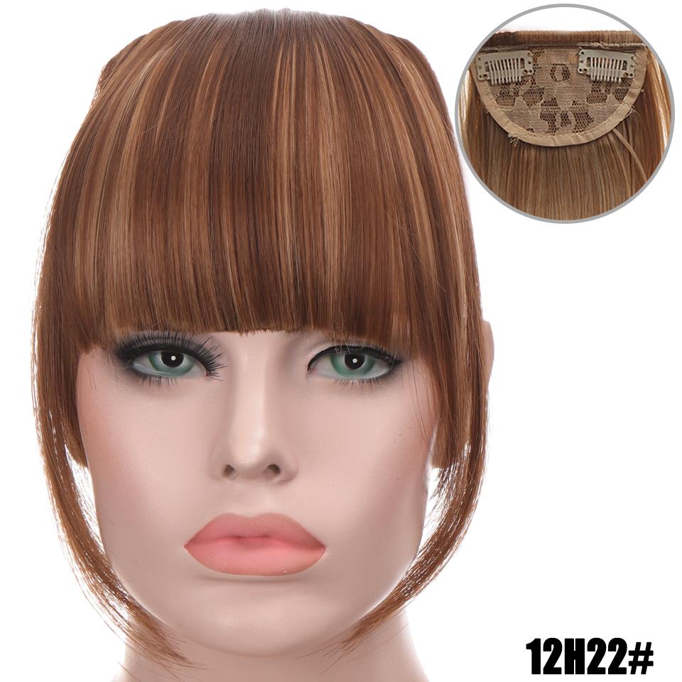 Nowe ładne dziewczyny do przedłużania włosów grzywka prosta peruka kawałek klip na klips z przodu włosy grzywka peruki syntetyczne niewidoczne grzywki czarny brązowy