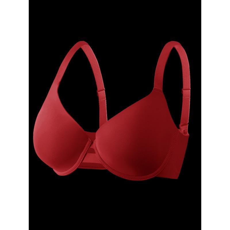 Dámská sexy hladká podprsenka s kosticemi push-up, jednobarevná, velká velikost, boční opora