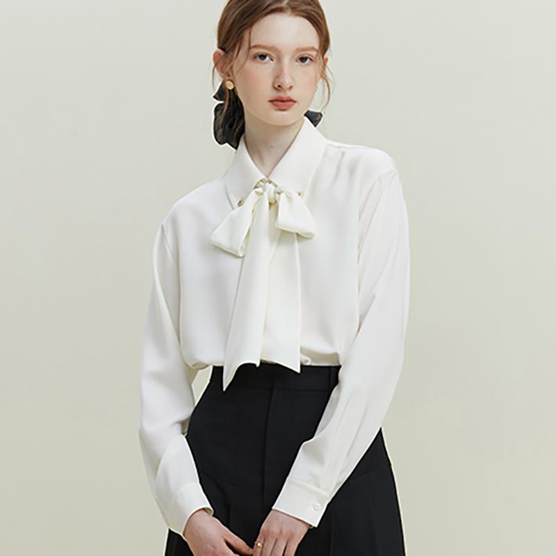 Women Blouses Shirts 2025 Spring Long Sleeve Women Blouse Shirt Turn Down Collar White Chiffon Blouse Shirt Women Tops J843