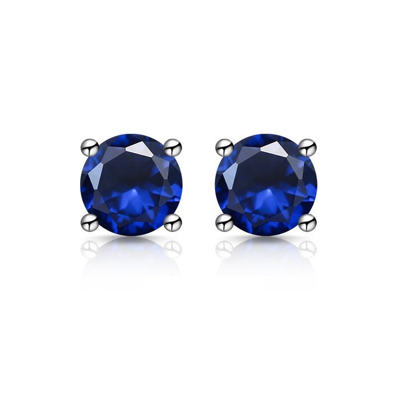 1 Carat Silver-plated S925 Stud Earrings, Four-claw Colored Diamond Earrings, Light Luxury Earrings 2026.