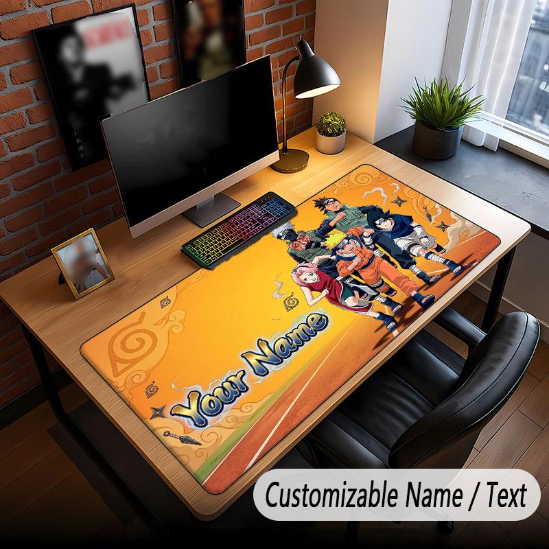 Custom Name Extended Mouse Pad,Naruto Gaming Desk Mat For Home Office Desktop Decor